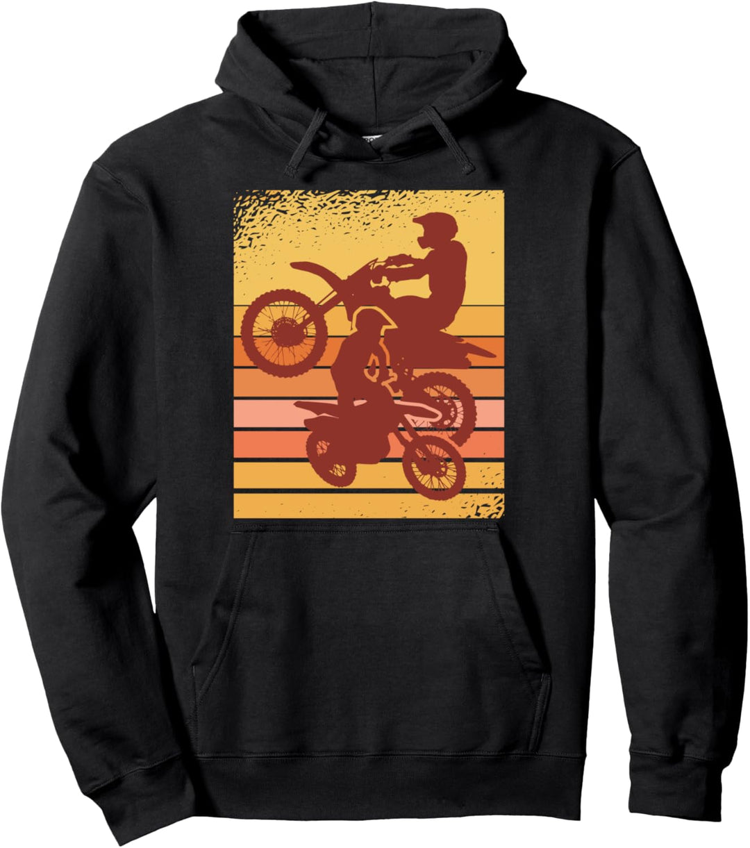 Motocross Dirt Bike I Vintage Look I Retro Motocross Pullover Hoodie