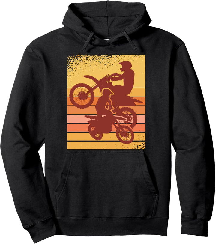 Motocross Dirt Bike I Vintage Look I Retro Motocross Pullover Hoodie