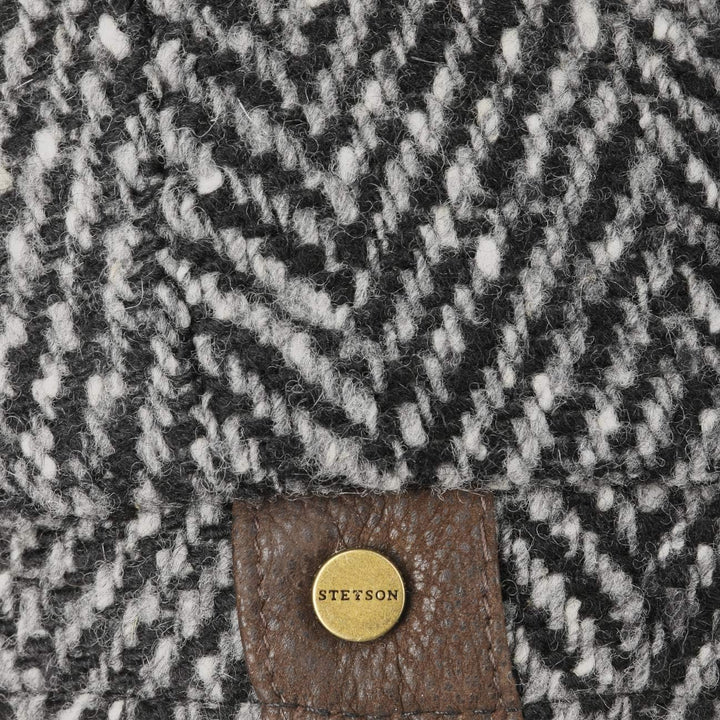 Stetson Herren Schurwoll-Fischgräten-Hutteras-Mütze 61 Schwarz