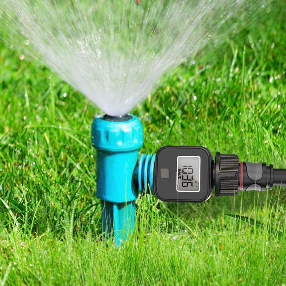 Wasserzähler, Wasserzähler mit 3/4 Zoll Standardgewinde, geeignet für Gartenschlauch/Wohnmobil/Rasen