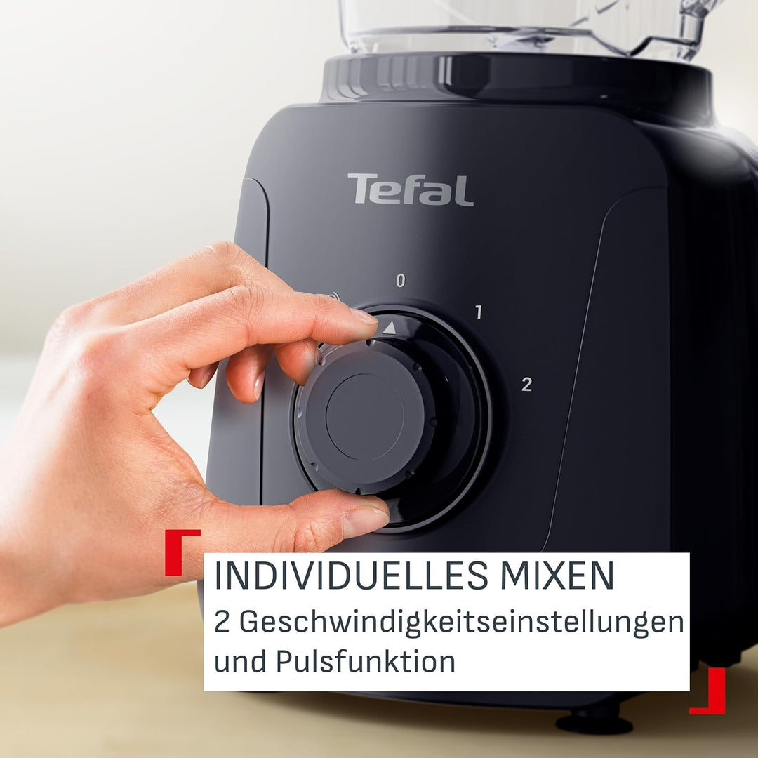 Tefal Blendforce Essential Standmixer, 450 Watt, 2 Geschwindigkeitseinstellungen + Pulsmodus, Ice-Cr