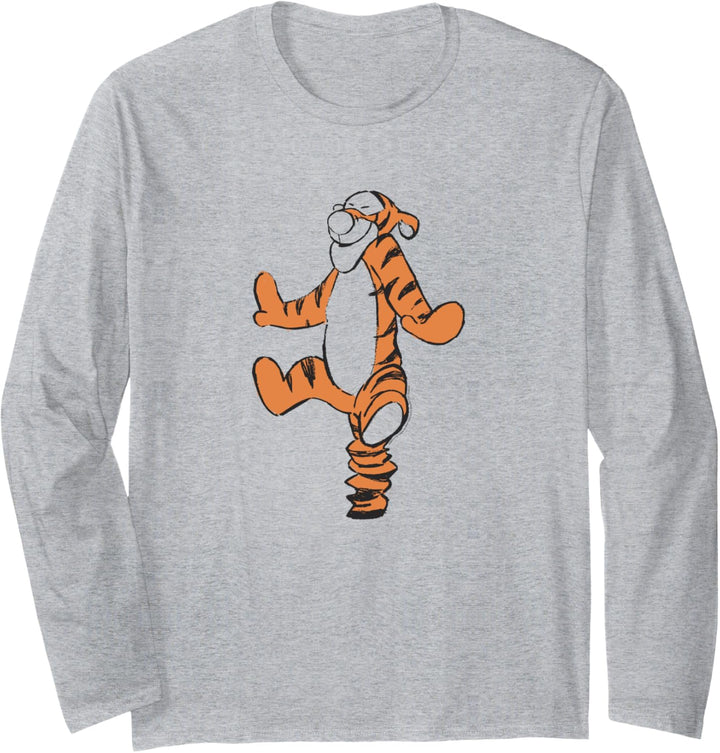 Disney Winnie The Pooh Tigger Transparent Arms Out Bounce Langarmshirt