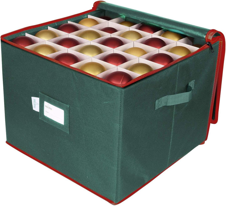 ProPik Weihnachtskugeln Aufbewahrungsbox, Christbaumschmuck Aufbewahrung für 75 Christbaumkugeln Grü