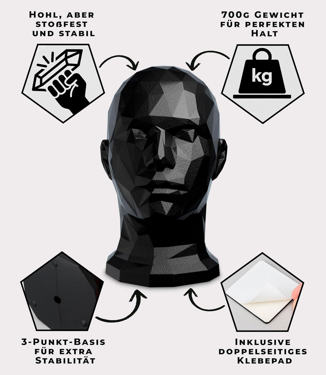Mannequin Kopf schaufensterpuppe kopf deko für Helme Mützen Brillen Kopfhörer. kopf für VR-Brille ko