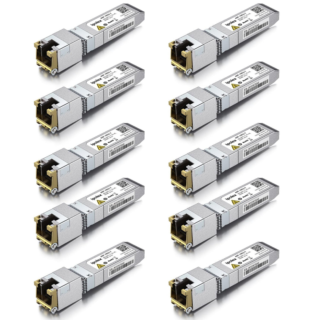 1.25/2.5/5/10G SFP+ RJ45 Copper Transceiver, 10GBase-T RJ-45 SFP+ Module, Compatible for Cisco SFP-1