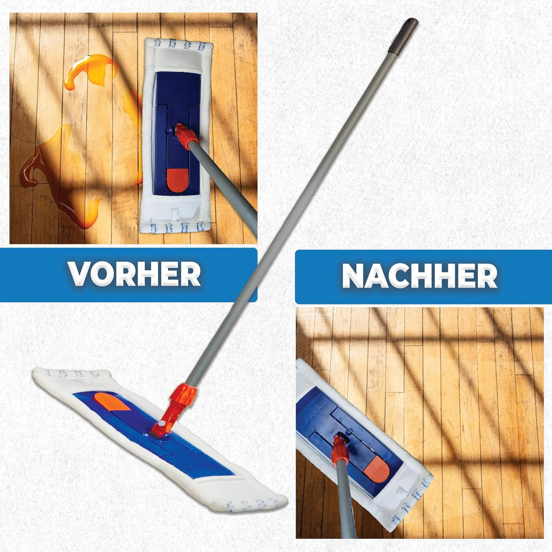 100x Microfaser Wischbezüge mit Abrasiv-Streifen – Profi Ersatz-Bezüge für 40 cm Mopphalter – Wischm