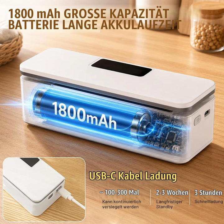 Mini Bag Sealer Folienschweissgerät, 8 Stufen Einstellbar