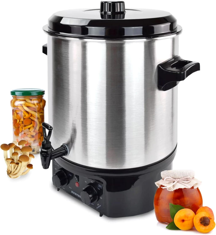 Syntrox Einkochautomat Glühweinkocher Vintel 27 Liter Edelstahl, Wasserkocher, Multikocher, Heisswas