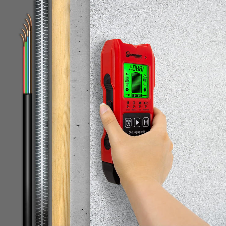 SCHMIDT security tools Ortungsgerät CF-14 Feuchtigkeitsmesser 2in1 Multidetektor Wandscanner Balkens
