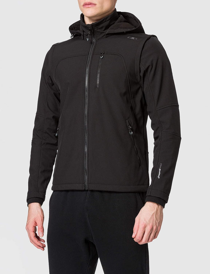 CMP – Man Jacket Snaps Hood With Detachble Sleeves 46 Schwarz, 46 Schwarz