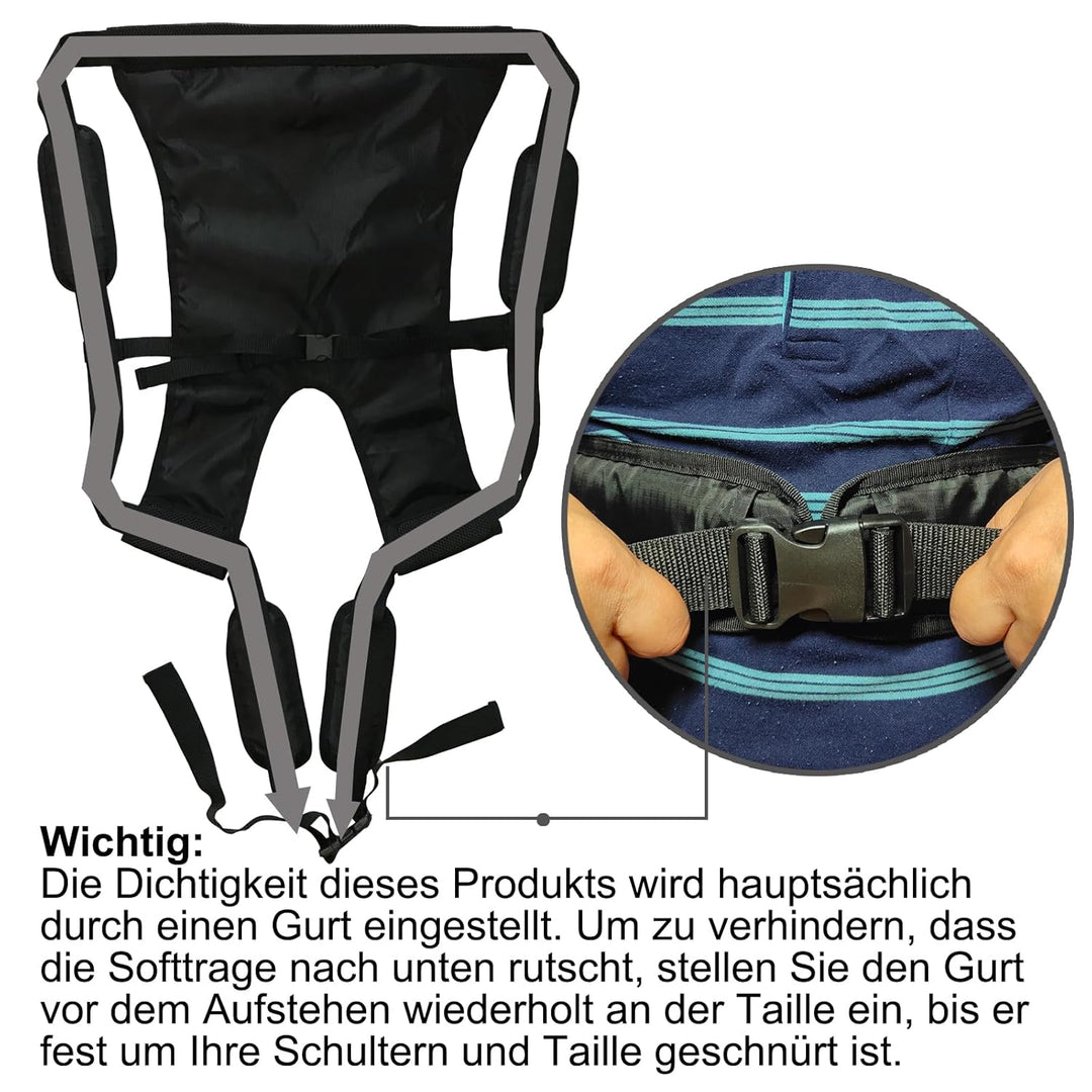 Schwarze Kindertrage Sling Kinderrückentrage Wanderrucksack Gürtel Kinderliftschlinge für den Transf
