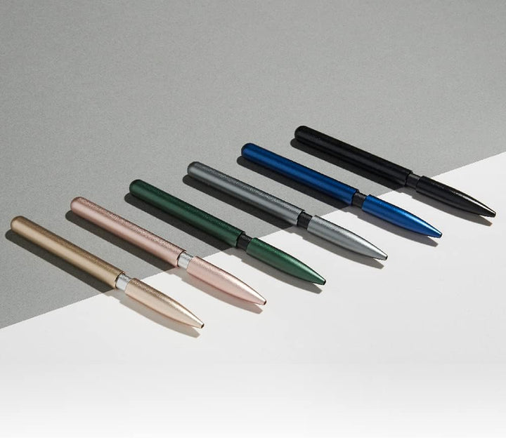 stilform 200029 Kugelschreiber aus Aluminium – patentierter Ballpoint Pen, verschiebbare Kappe mit M