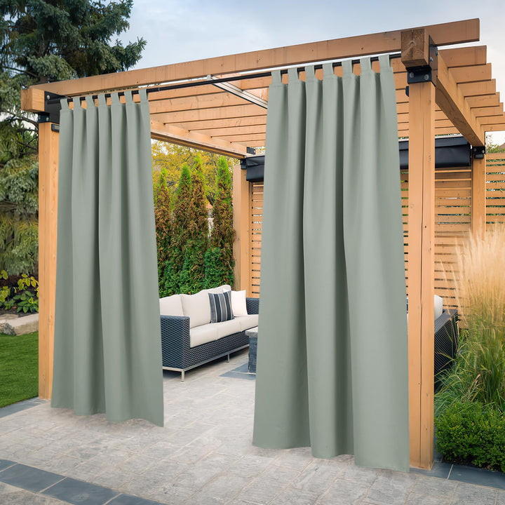 PONY DANCE Terrasse Vorhänge Outdoor Gardinen Wasserdicht Schlaufenschal 2er Set Balkon Vorhang Sich