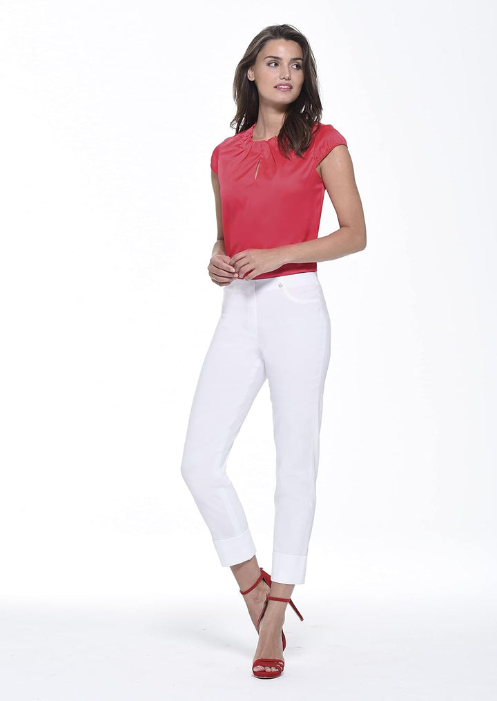 Robell Style BELLA09-7/8 Stoffhose Damen high Waist - Damenhose Power Stretch - Bengaline Stoff Hose