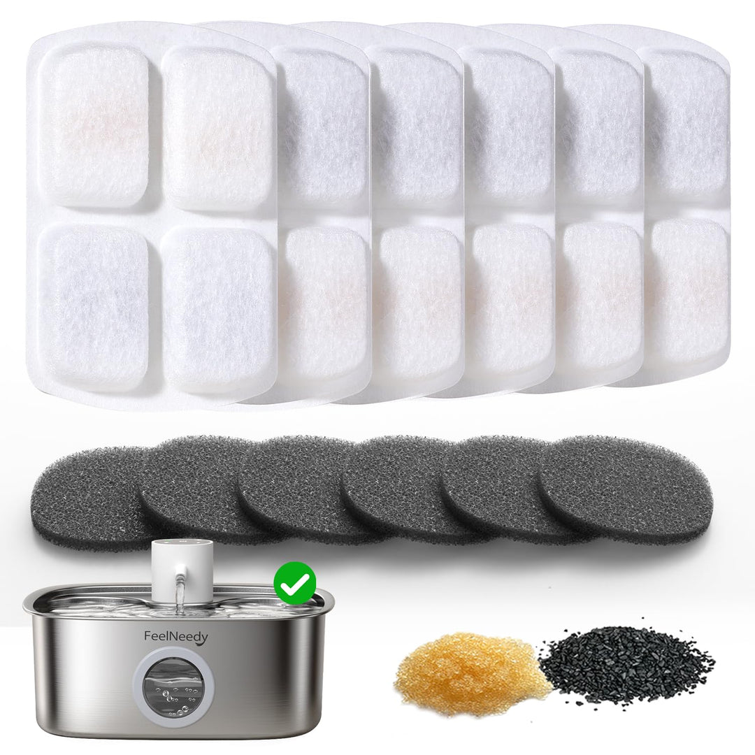 6 Pack Filter für Katzentrinkbrunnen & 6 Pack Schwämme Filterersatz, Katzentrinkbrunnenfilter für FE