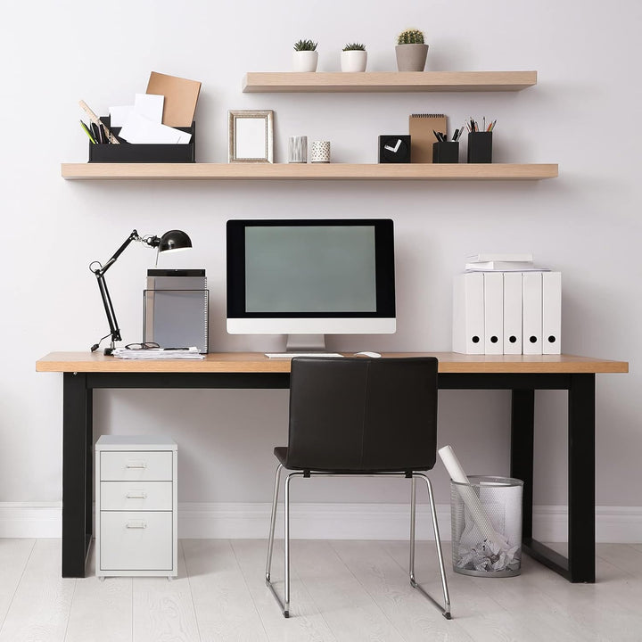 HollyHOME Mobiler Aktenschrank mit 3 Schubladen, rollbarer Aktenordner unter dem Schreibtisch, Aufbe