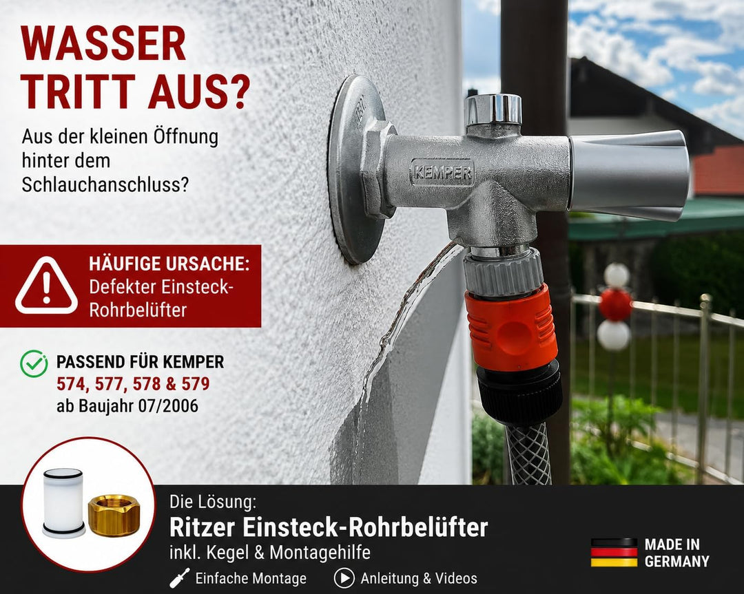 Ritzer 2 Stück Einsteck-Rohrbelüfter für Kemper Frosti 574/577 und 578/579 ab 07/2006 – Ersatzteil f