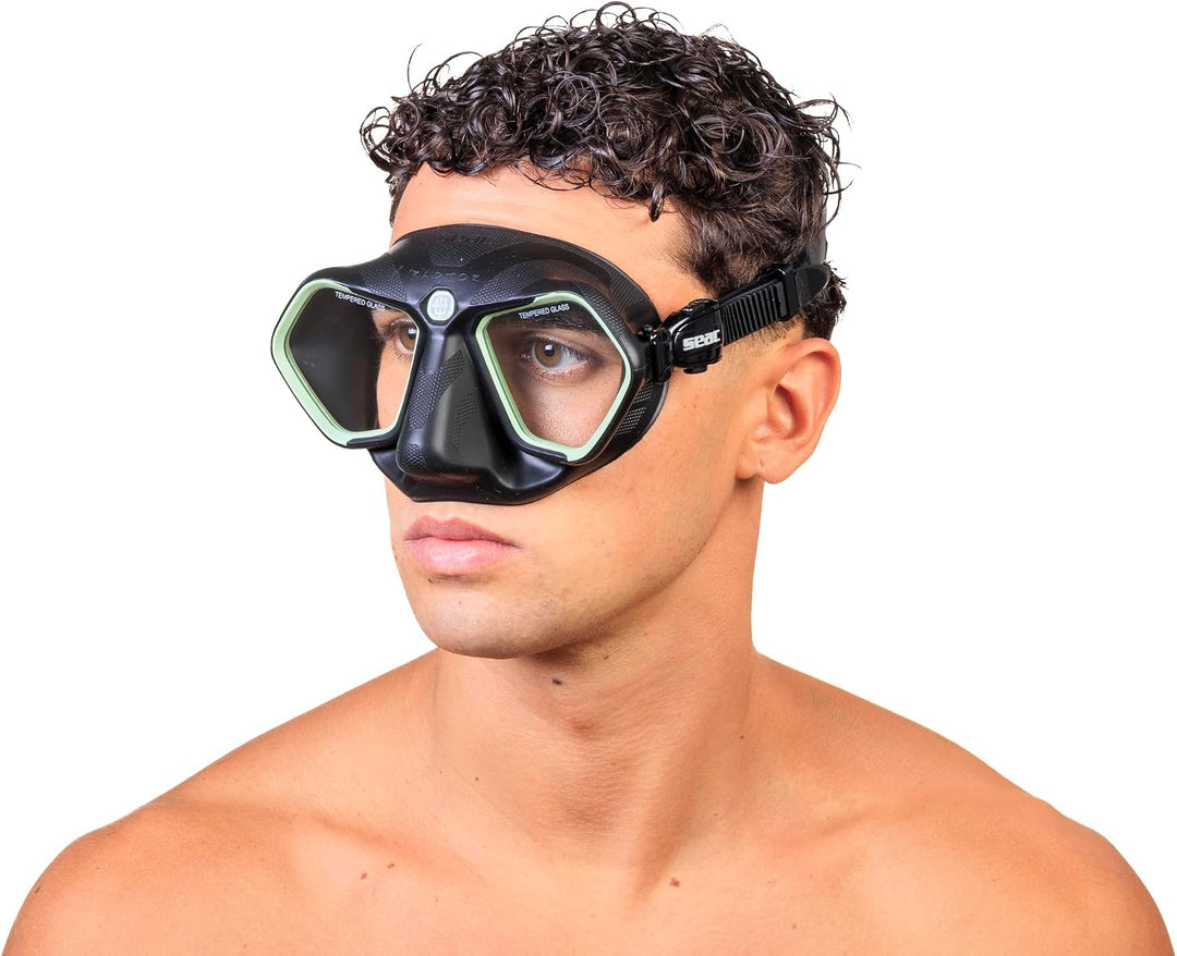 SEAC Raptor, Low Volume Maske für Freitauchen u standard schwarz/grün, standard schwarz/grün