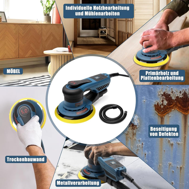 Exzenterschleifer 5,0 mm Schleifhub Bürstenloser Exzenterschleifer mit variabler Geschwindigkeit und