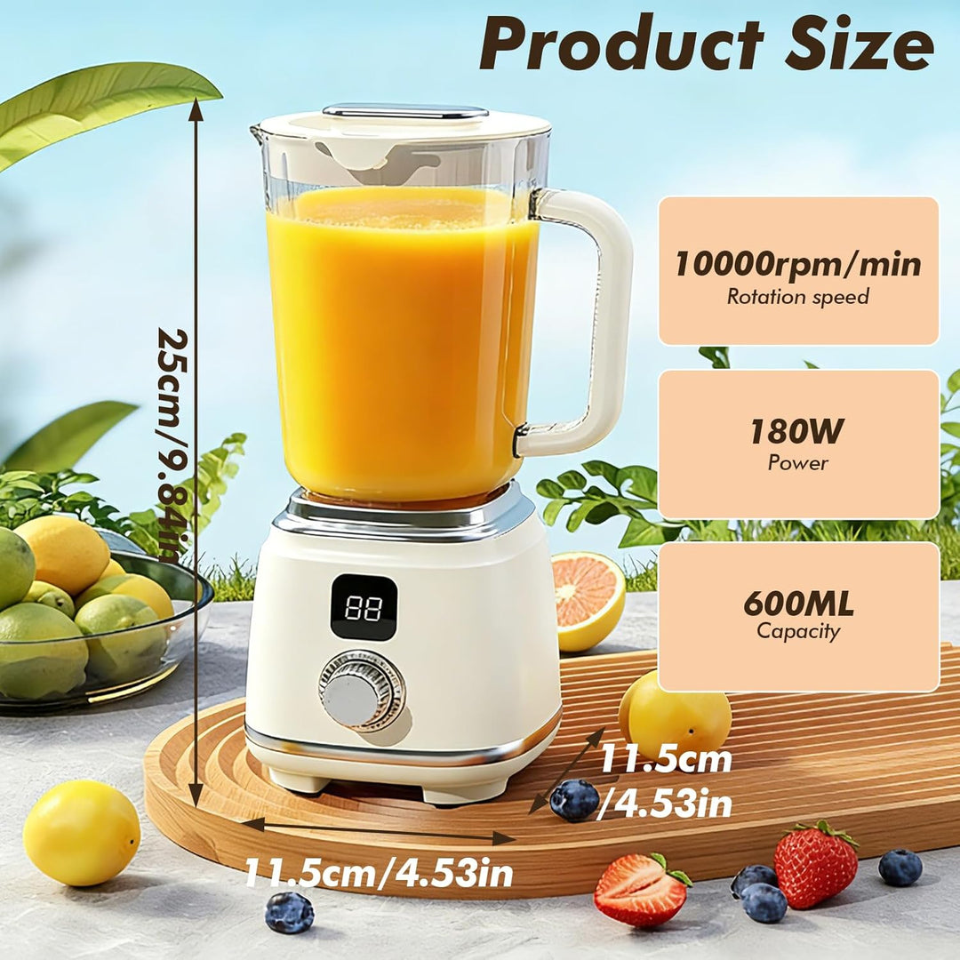 Smoothie Maker, 600 ml Tragbarer Mini Mixer Smoothie Maker to go mit 10 Rostfreien Klingen& Digitala