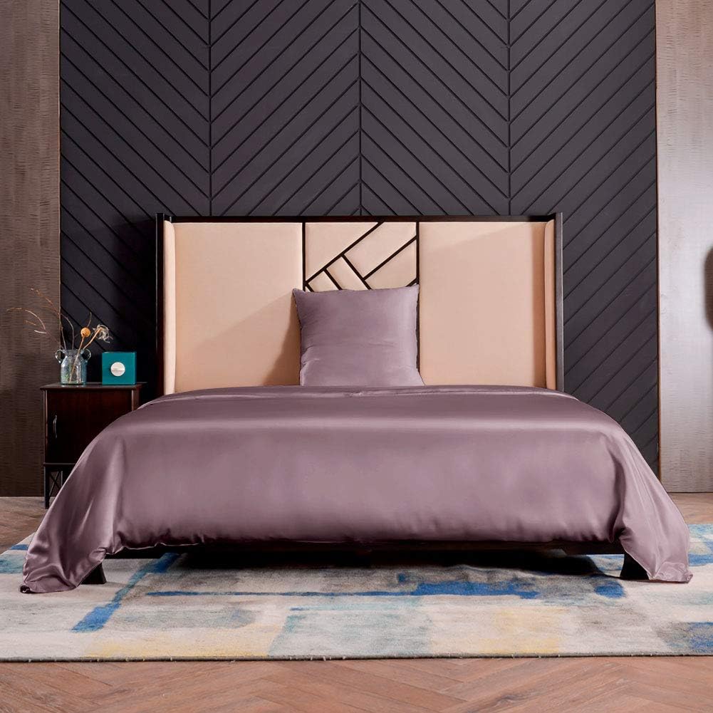 THXSILK Seidenbettwäsche Set 2 teilig, Bettbezug 155x 220 cm und 80 x 80 cm Kissenbezug, Hypoallerge