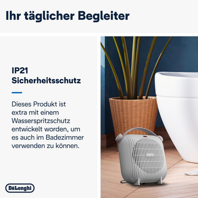 De'Longhi HFS30B24.W Tischheizlüfter, 2400 W, weiss/altsrosa, Weiss