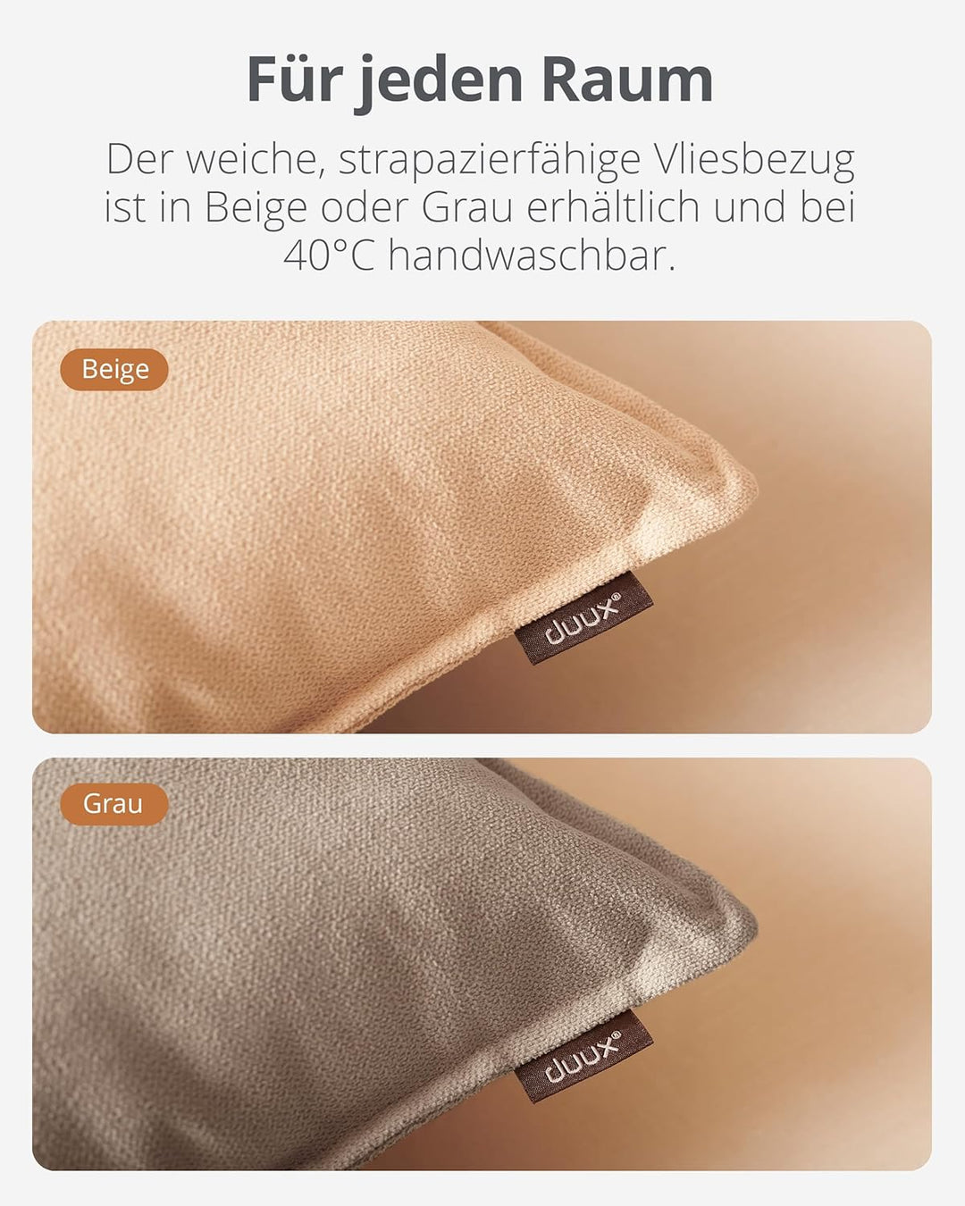 Duux Mellow Kabelloses Wärmekissen – 40x60 cm – Fleecehülle – 3 Heizstufen – Bis zu 9 Stunden Nutzun