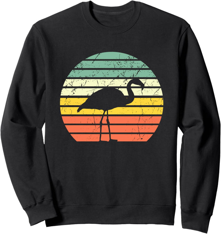 Retro Flamingo Silhouette Tropisch Vintage Sonnenuntergang Sweatshirt