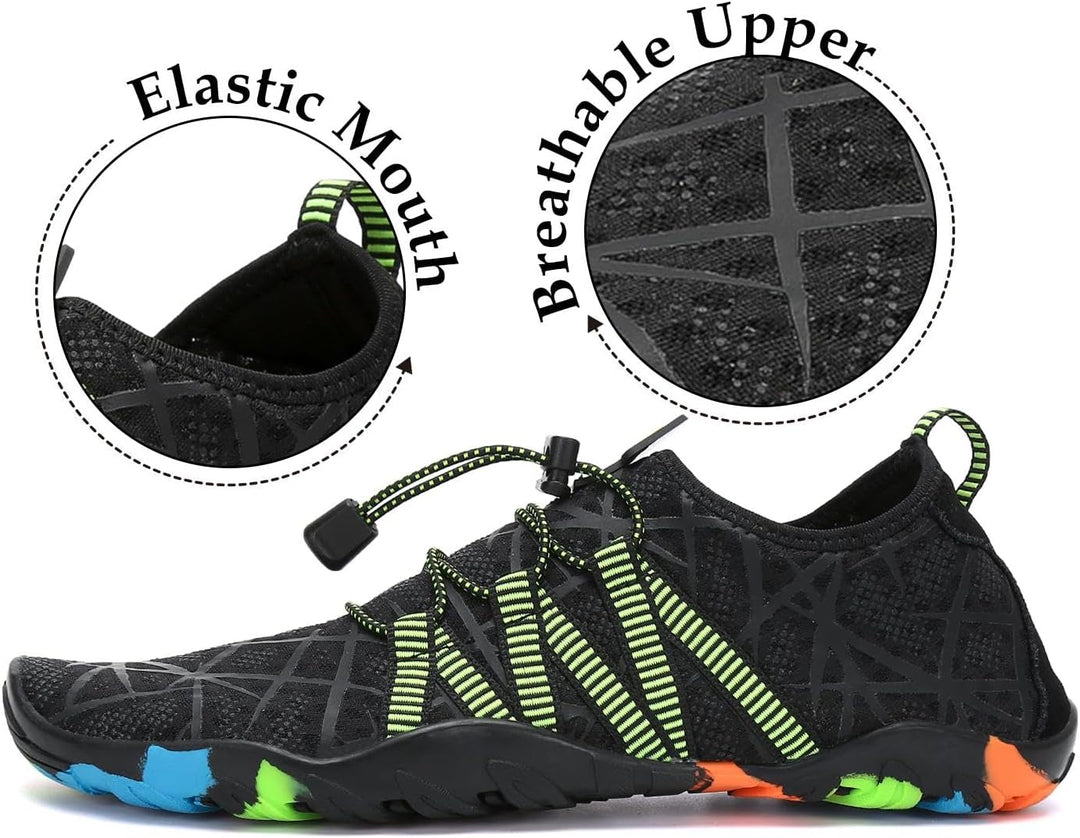SAGUARO Badeschuhe für Herren Damen - 7/9 Drainagelöcher Schnelltrocknende rutschfest, Gr 35-48 48 E