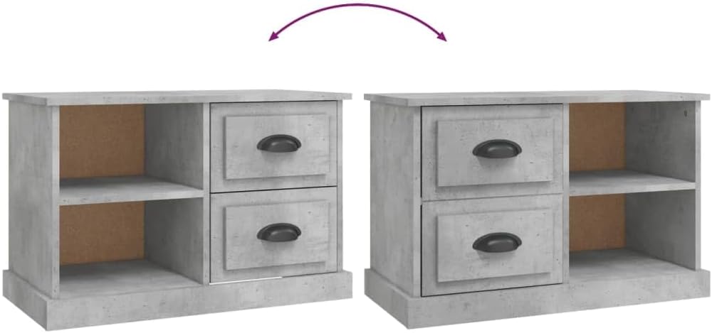 vidaXL TV Schrank, Fernsehtisch mit 2 Schubladen 2 Fächern, Fernsehschrank Lowboard für Wohnzimmer S
