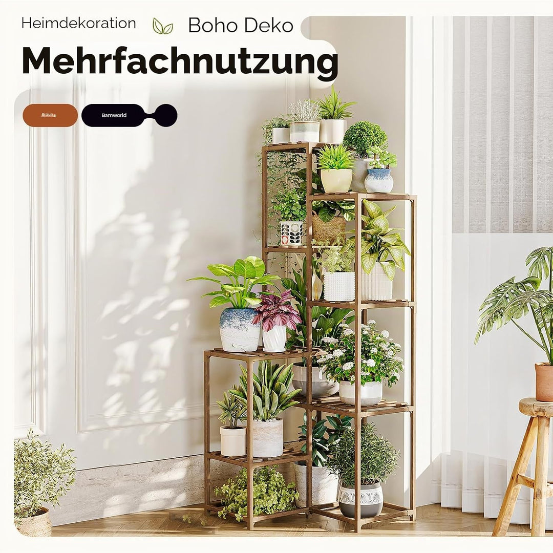 Bamworld Hoher Pflanzenständer Indoor Outdoor Ecke Grosses Regal Pflanzenregale Pflanzenhalter für W