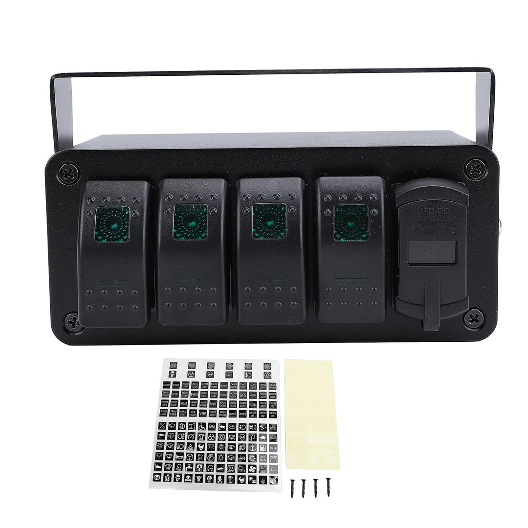 Aramox 12 V Schaltbox 4 Gang Wippschalter Wasserdicht Aluminium Für Utv Lkw Boot