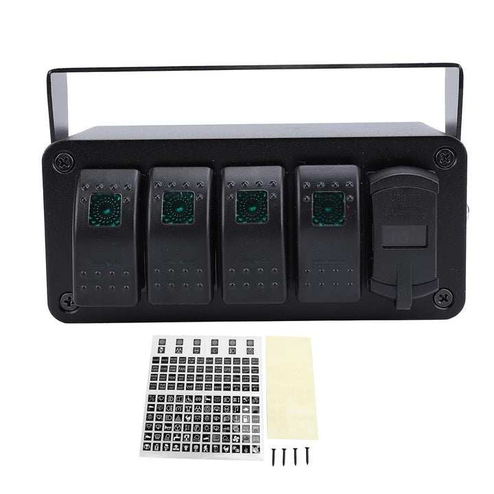 Aramox 12 V Schaltbox 4 Gang Wippschalter Wasserdicht Aluminium Für Utv Lkw Boot