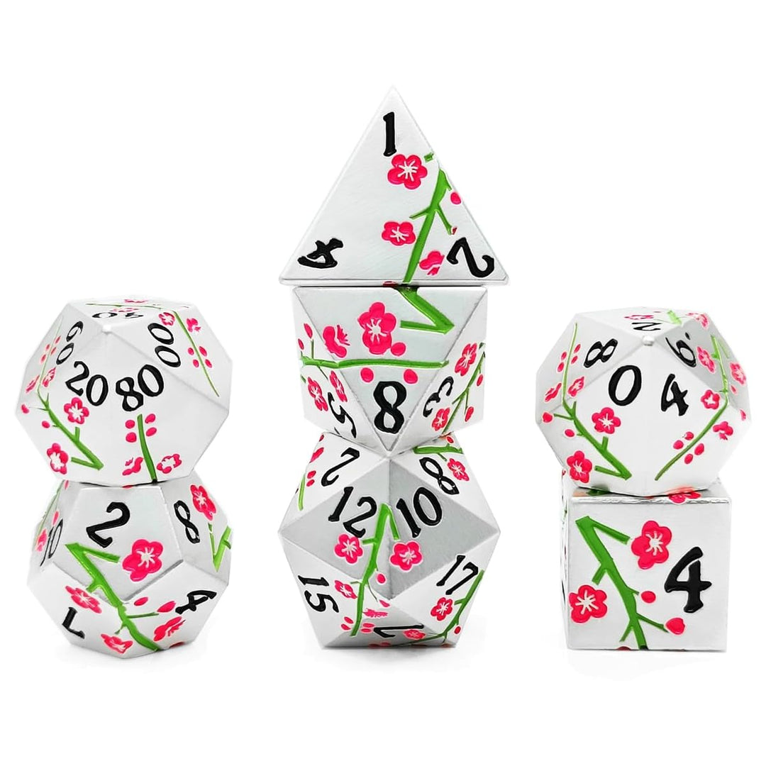 7 Stücke Würfel Metall Blume Würfel Set Blume Geformt Metall Würfel Tabelle Spiel Würfel