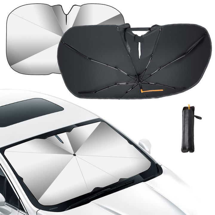 Auto Sonnenschirm für Frontscheibe Faltbarer mit 360° drehbare Stange-UV-Schutz Sonnenschutz Auto Fr