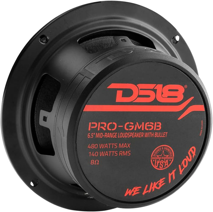 DS18 PRO-GM6B 6.5" Kugel-Mitteltöner Lautsprecher 8-Ohm, 480W Max, 140W RMS, 1 Lautsprecher Neues Mo