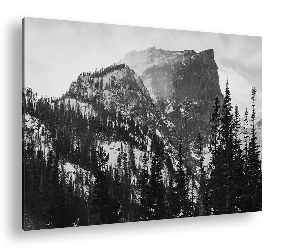 deyoli sagenhafter schneebeckter Berg Format: 120x80 cm Effekt: Schwarz&amp;Weiss als Leinwandbild, Moti