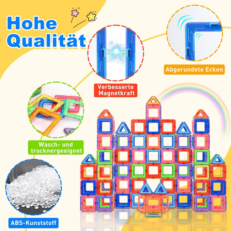 Lovchil Magnetische Bausteine, Magnetspielzeug Magneten Kinder 3 Jahren, Magnetbausteine Magnet Mont