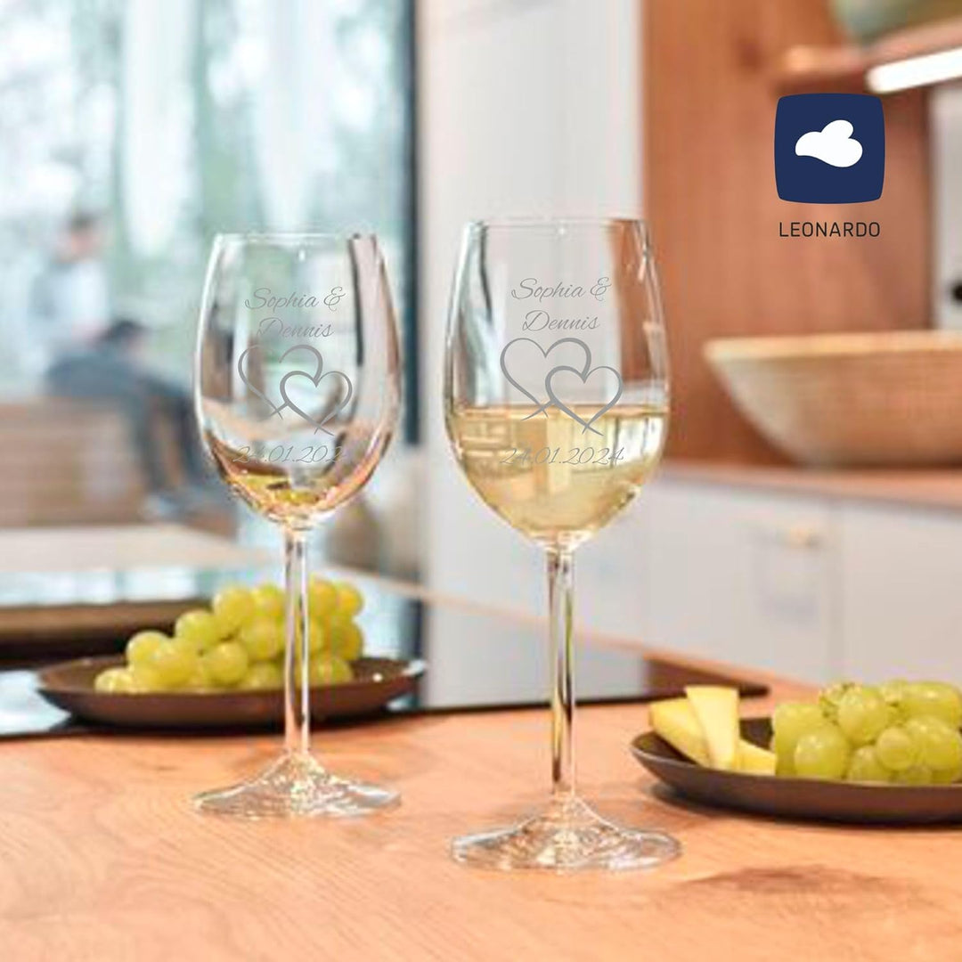 Geschenk zum Valentinstag – Wein Geschenksets – Weinglas mit Gravur 370ml – Hochzeitsgeschenke – Ges