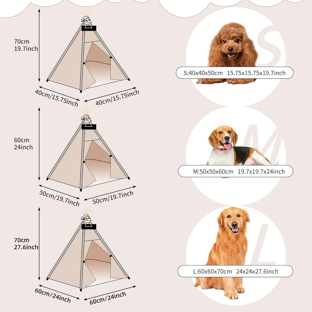 Tipi Zelt für Haustiere Hundezelt Katzenzelt mit Plüschkissen Haustierzelte Häuser für Katzen und Hu