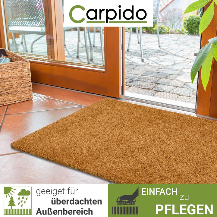 Carpido rutschfeste Kokosmatte - 40 x 100 cm 24mm Natur - Schuhmatte für Innen und für den überdacht