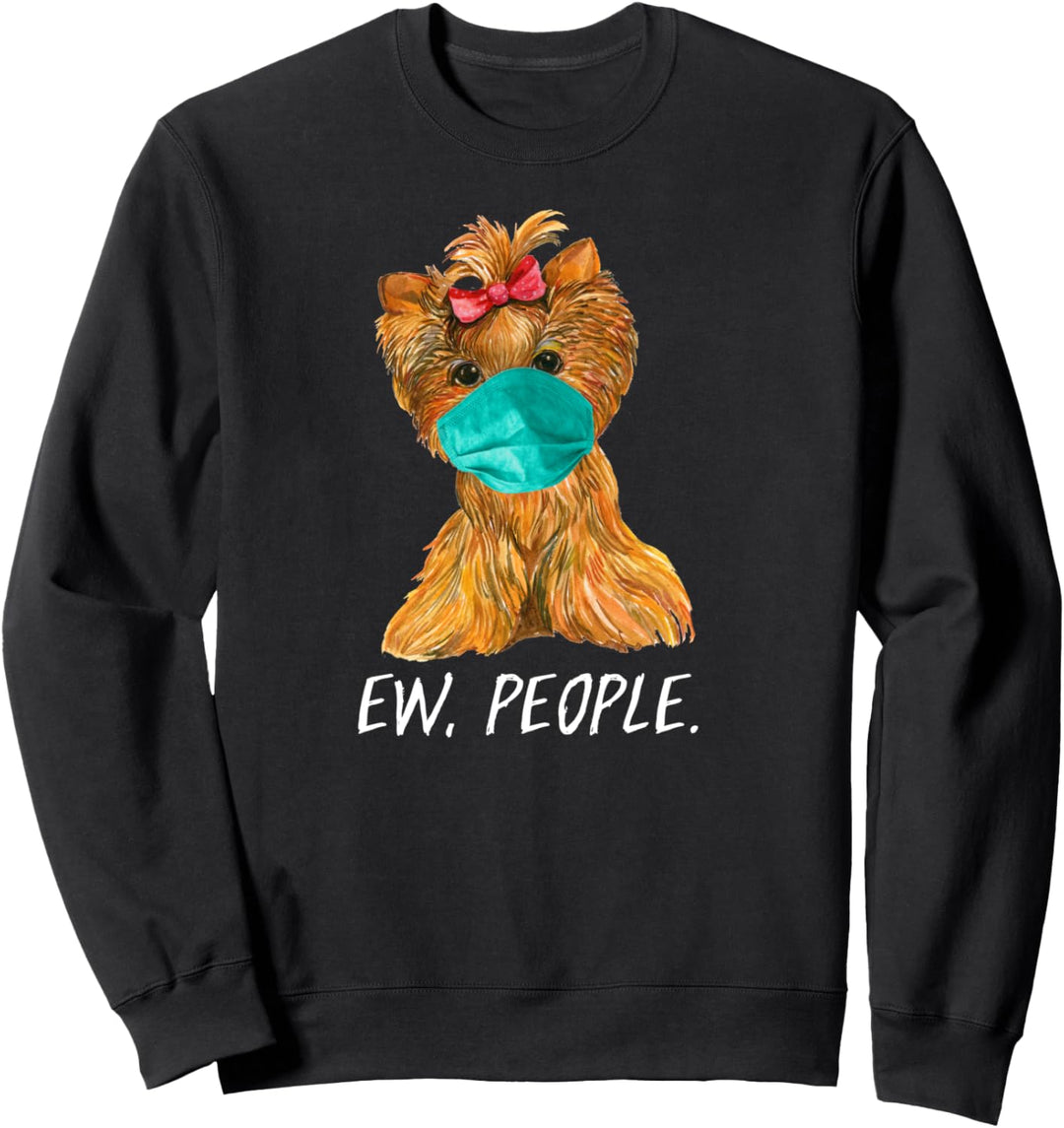 YORKSHIRE TERRIER mit Gesichtsmaske Mundschutz EW PEOPLE Sweatshirt