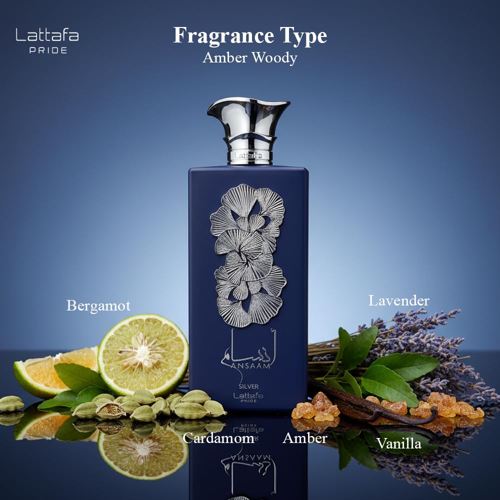 Lattafa Pride, Ansaam Silver, Eau de Parfum, Unisexduft, 100 ml
