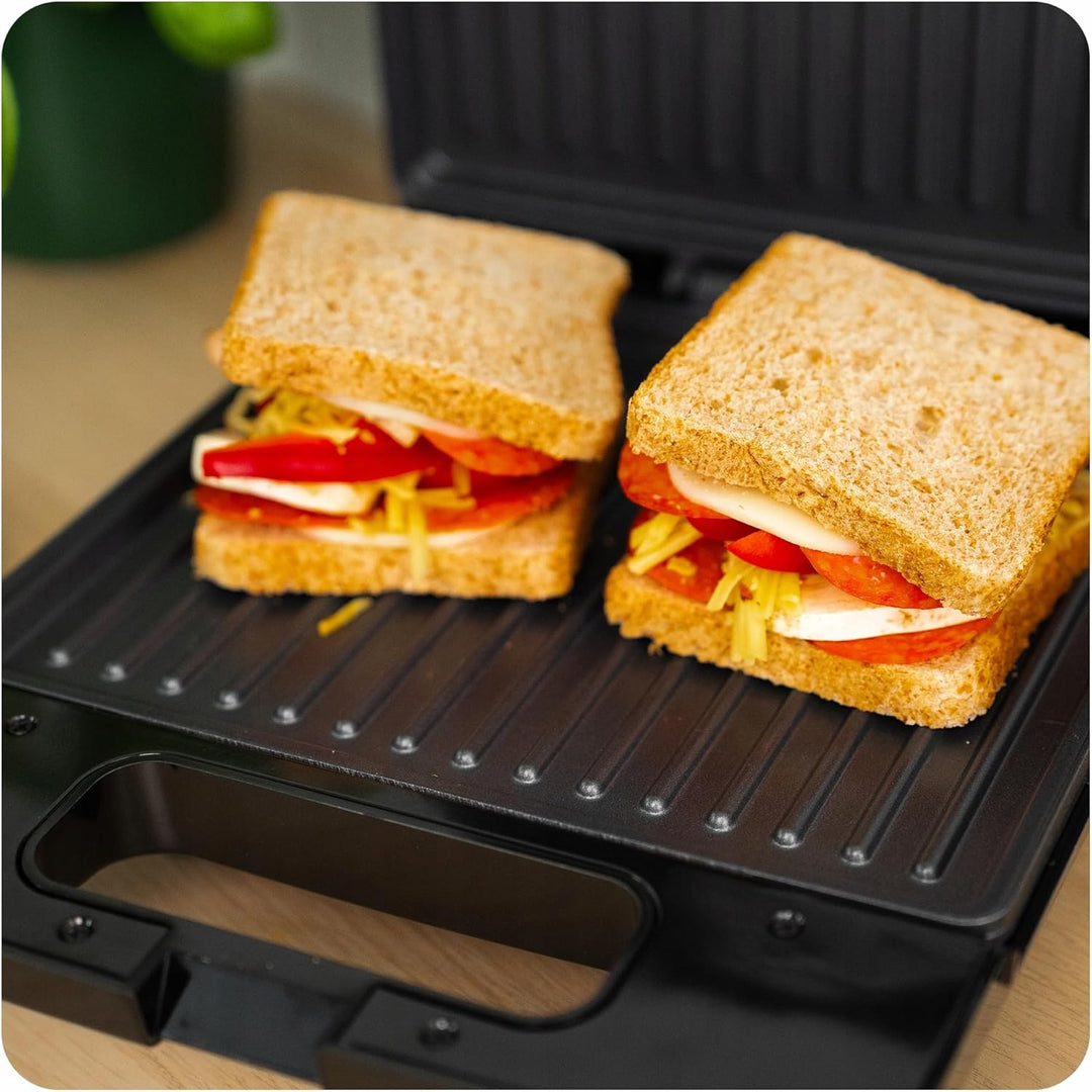 Sandwichmaker, Toaster, Für Sandwiches, Panini, Grill, 1400W, Schwarz