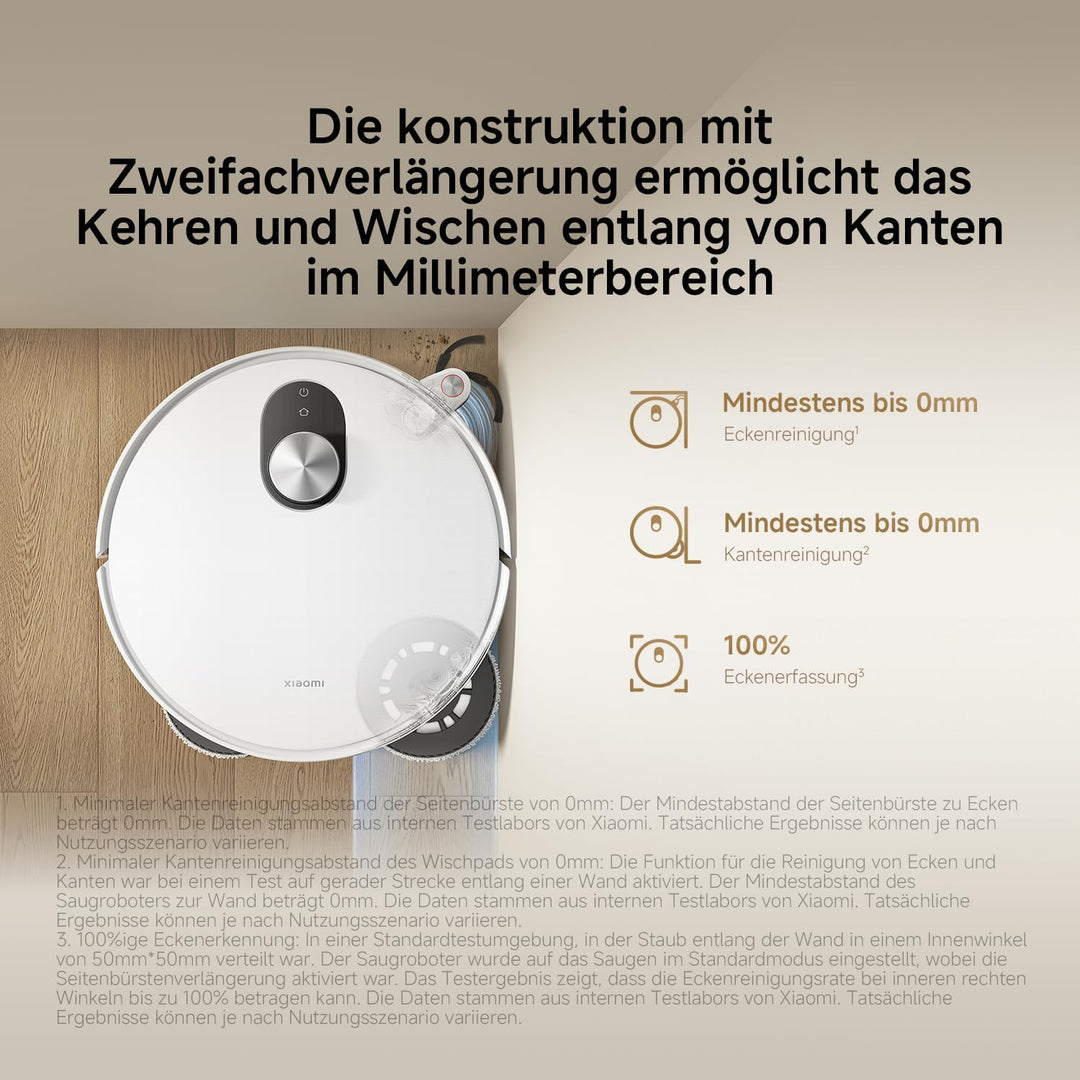 XIAOMI Robot Vacuum 5 Saugroboter mit Wischfunktion, 20.000Pa, Ausfahrbarer Mopp & Seitenbürste, 80°
