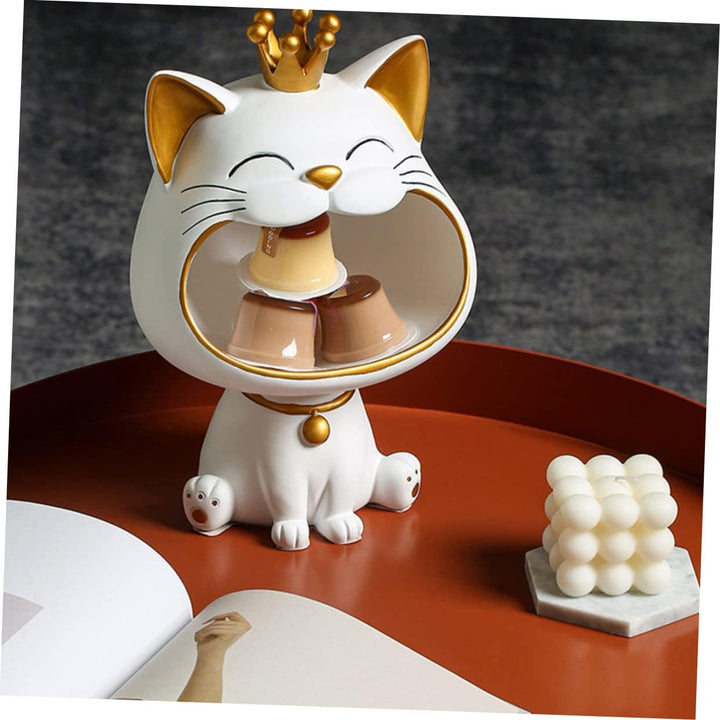 Cabilock 1stk Glückliche Katzenverzierung Chip Und Dip Bowl Snackschale Schmuckschale Schmuck Verans