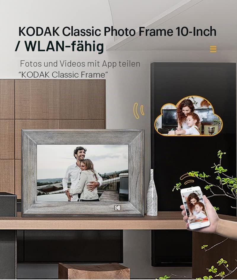 KODAK RCF-1013W Digitaler Bilderrahmen WiFi 10 Zoll IPS Touchscreen Grau