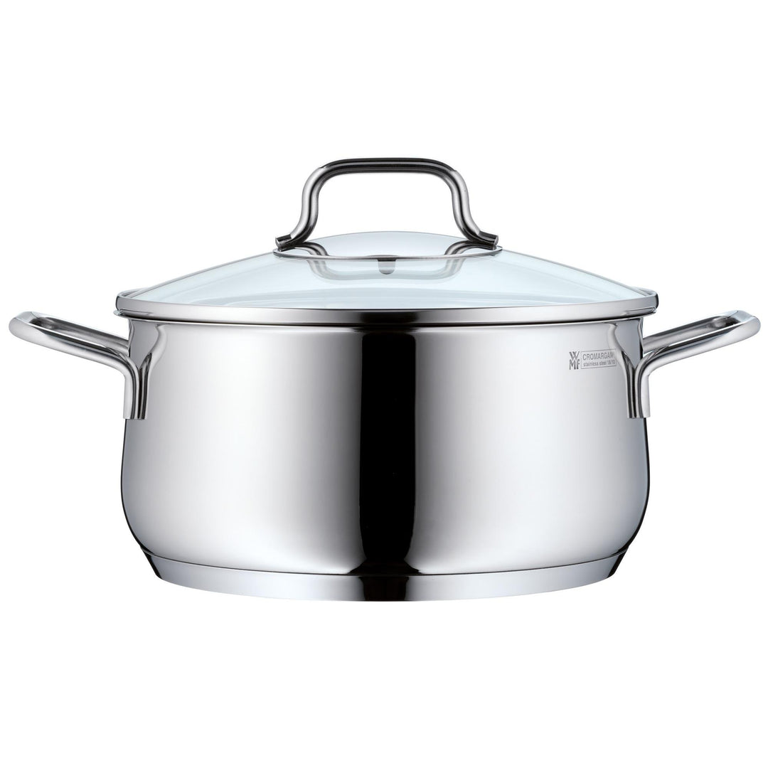 WMF Brilliant Kochtopf klein 16cm, Glasdeckel, Bratentopf Induktion 1,5l, Cromargan Edelstahl satini
