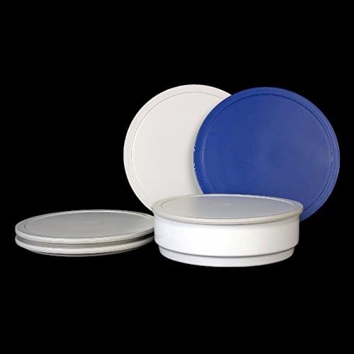Holst Porzellan GVE 080 SET 2G Eintopfschale 0,80 L stapelbar mit Deckel, weiss/grau, 17.4 x 17.4 x
