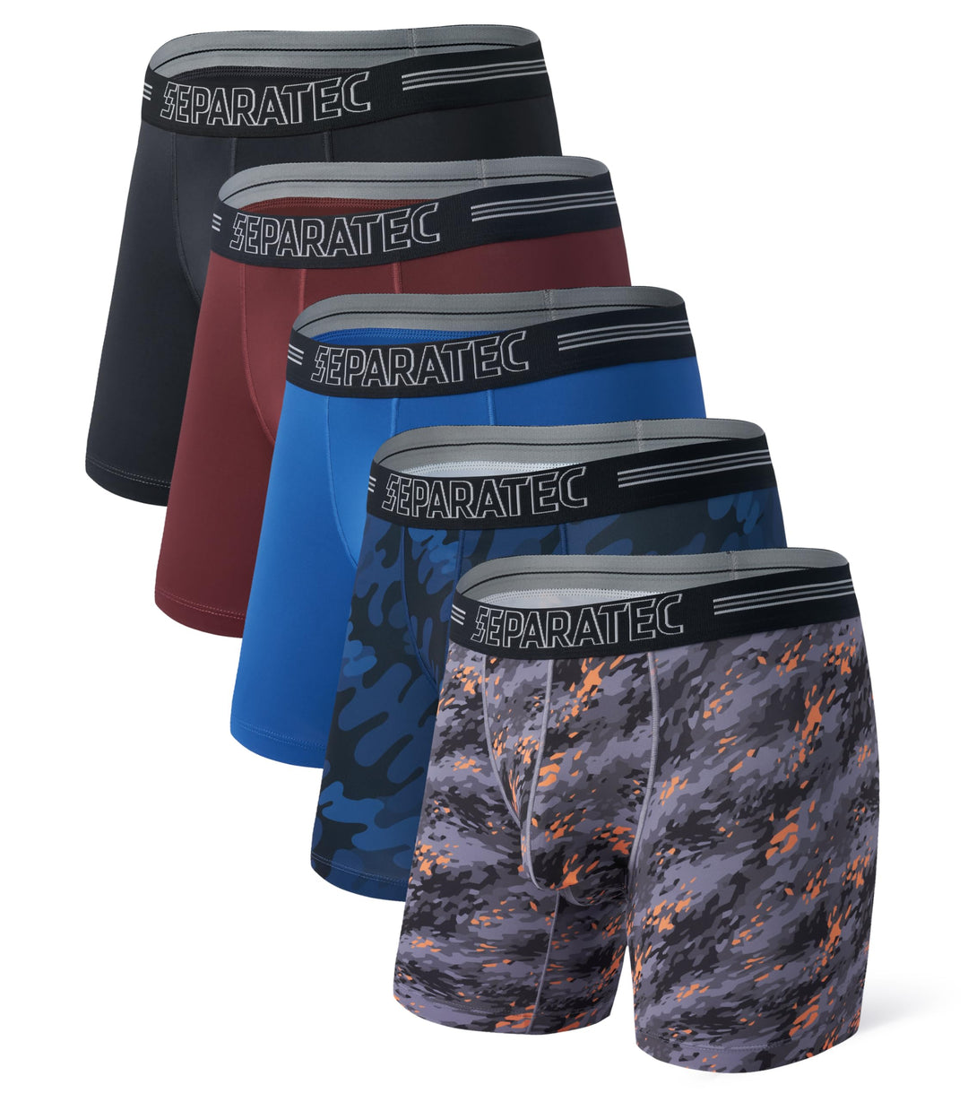 Separatec Boxershorts Herren Mehrfachpackung Sport Schnell trocknend Doppelbeutel Dual Pouch Unterho